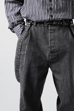 画像をギャラリービューアに読み込む, A TENTATIVE ATELIER exclusive George II PAINTER'S CROSS BAND PANTS (WASHED BLACK STRIPE)