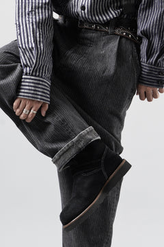 画像をギャラリービューアに読み込む, A TENTATIVE ATELIER exclusive George II PAINTER'S CROSS BAND PANTS (WASHED BLACK STRIPE)