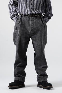画像をギャラリービューアに読み込む, A TENTATIVE ATELIER exclusive George II PAINTER'S CROSS BAND PANTS (WASHED BLACK STRIPE)