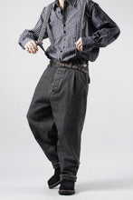 画像をギャラリービューアに読み込む, A TENTATIVE ATELIER exclusive George II PAINTER'S CROSS BAND PANTS (WASHED BLACK STRIPE)
