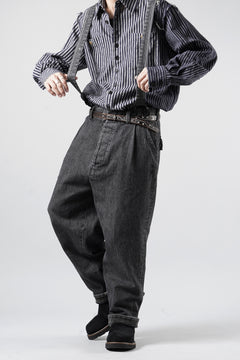 画像をギャラリービューアに読み込む, A TENTATIVE ATELIER exclusive George II PAINTER'S CROSS BAND PANTS (WASHED BLACK STRIPE)