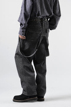 画像をギャラリービューアに読み込む, A TENTATIVE ATELIER exclusive George II PAINTER'S CROSS BAND PANTS (WASHED BLACK STRIPE)