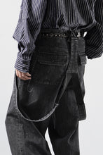 画像をギャラリービューアに読み込む, A TENTATIVE ATELIER exclusive George II PAINTER'S CROSS BAND PANTS (WASHED BLACK STRIPE)