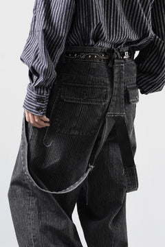 画像をギャラリービューアに読み込む, A TENTATIVE ATELIER exclusive George II PAINTER'S CROSS BAND PANTS (WASHED BLACK STRIPE)