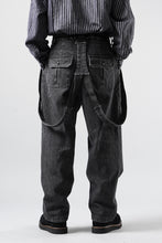 画像をギャラリービューアに読み込む, A TENTATIVE ATELIER exclusive George II PAINTER'S CROSS BAND PANTS (WASHED BLACK STRIPE)