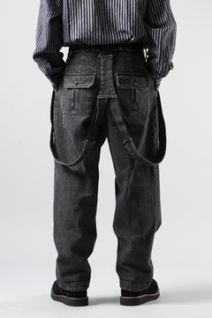 画像をギャラリービューアに読み込む, A TENTATIVE ATELIER exclusive George II PAINTER'S CROSS BAND PANTS (WASHED BLACK STRIPE)