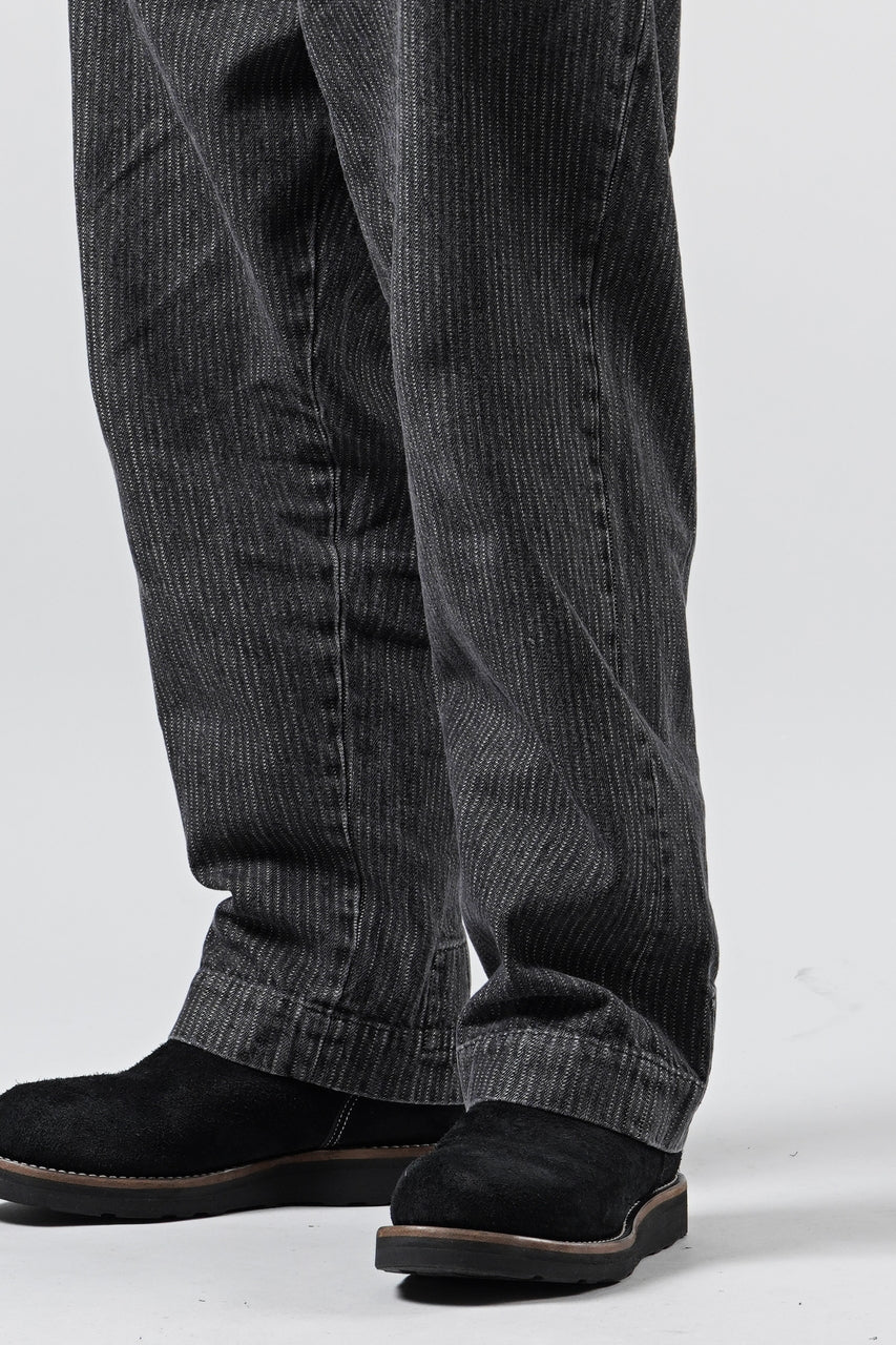 画像をギャラリービューアに読み込む, A TENTATIVE ATELIER exclusive Gysin HAND STITCHES BUCKLE PANTS (WASHED BLACK STRIPE)