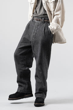 画像をギャラリービューアに読み込む, A TENTATIVE ATELIER exclusive Gysin HAND STITCHES BUCKLE PANTS (WASHED BLACK STRIPE)
