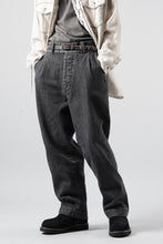 画像をギャラリービューアに読み込む, A TENTATIVE ATELIER exclusive Gysin HAND STITCHES BUCKLE PANTS (WASHED BLACK STRIPE)