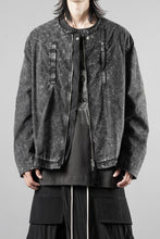 画像をギャラリービューアに読み込む, thom/krom COLLARLESS JACKET / DYED STRETCH COTTON (BLACK MARBLE)【26SS PRE SALE】