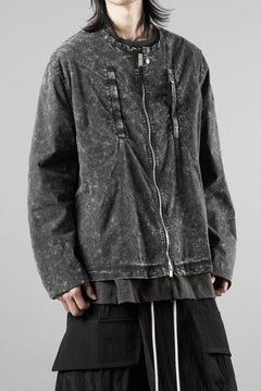 画像をギャラリービューアに読み込む, thom/krom COLLARLESS JACKET / DYED STRETCH COTTON (BLACK MARBLE)【26SS PRE SALE】