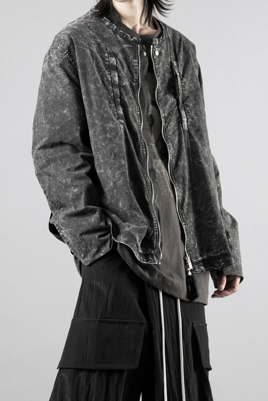 画像をギャラリービューアに読み込む, thom/krom COLLARLESS JACKET / DYED STRETCH COTTON (BLACK MARBLE)【26SS PRE SALE】