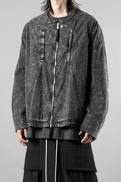 画像をギャラリービューアに読み込む, thom/krom COLLARLESS JACKET / DYED STRETCH COTTON (BLACK MARBLE)【26SS PRE SALE】