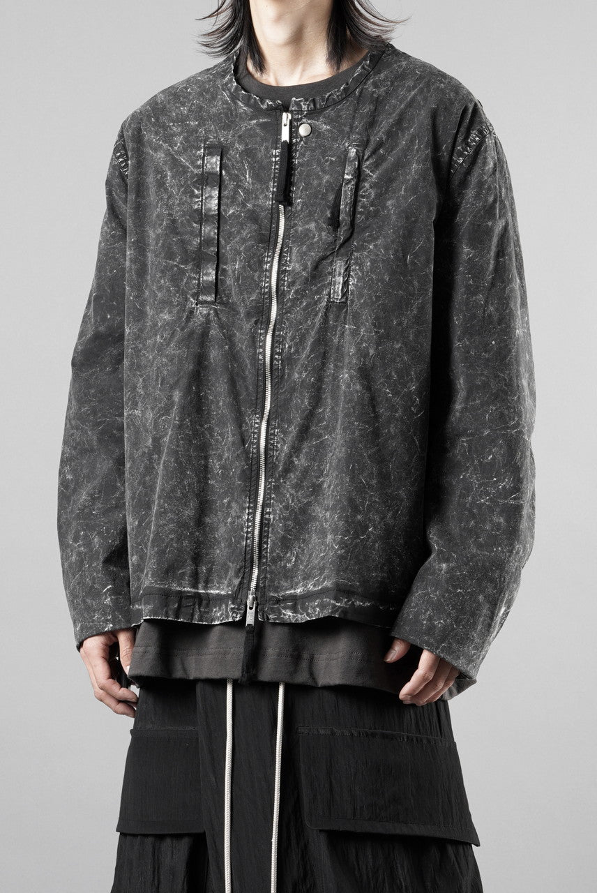 画像をギャラリービューアに読み込む, thom/krom COLLARLESS JACKET / DYED STRETCH COTTON (BLACK MARBLE)【26SS PRE SALE】