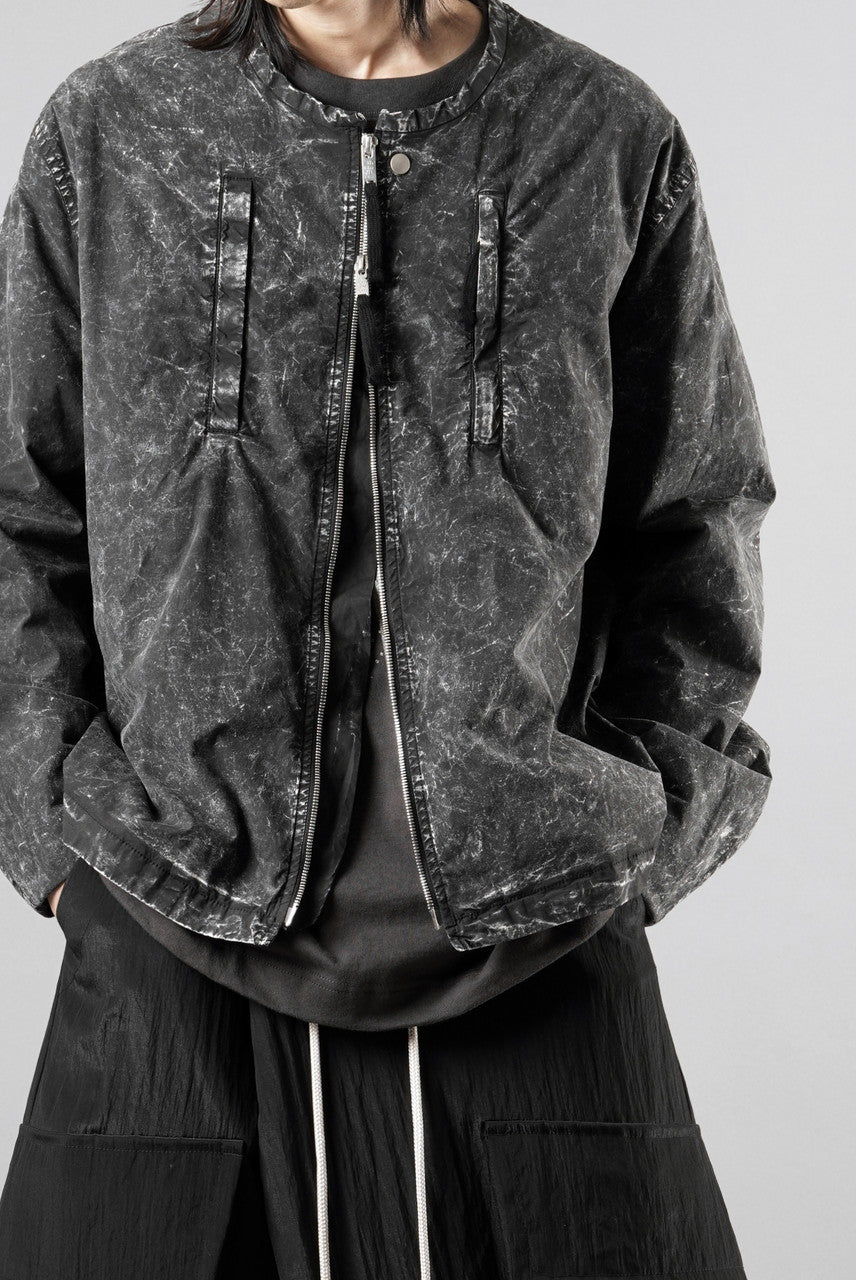 画像をギャラリービューアに読み込む, thom/krom COLLARLESS JACKET / DYED STRETCH COTTON (BLACK MARBLE)【26SS PRE SALE】