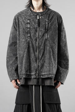 画像をギャラリービューアに読み込む, thom/krom COLLARLESS JACKET / DYED STRETCH COTTON (BLACK MARBLE)【26SS PRE SALE】