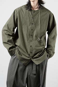 画像をギャラリービューアに読み込む, YUTA MATSUOKA collarless shirt / hard twist yarn horse cloth (khaki)