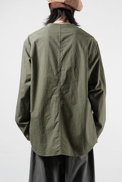画像をギャラリービューアに読み込む, YUTA MATSUOKA collarless shirt / hard twist yarn horse cloth (khaki)