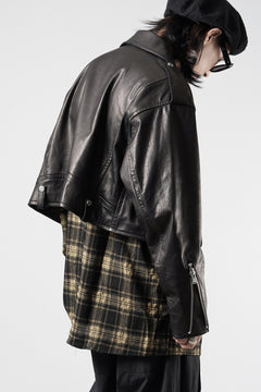 画像をギャラリービューアに読み込む, A LEATHER Short Motor Jacket / LUXE COWHIDE (BLACK)