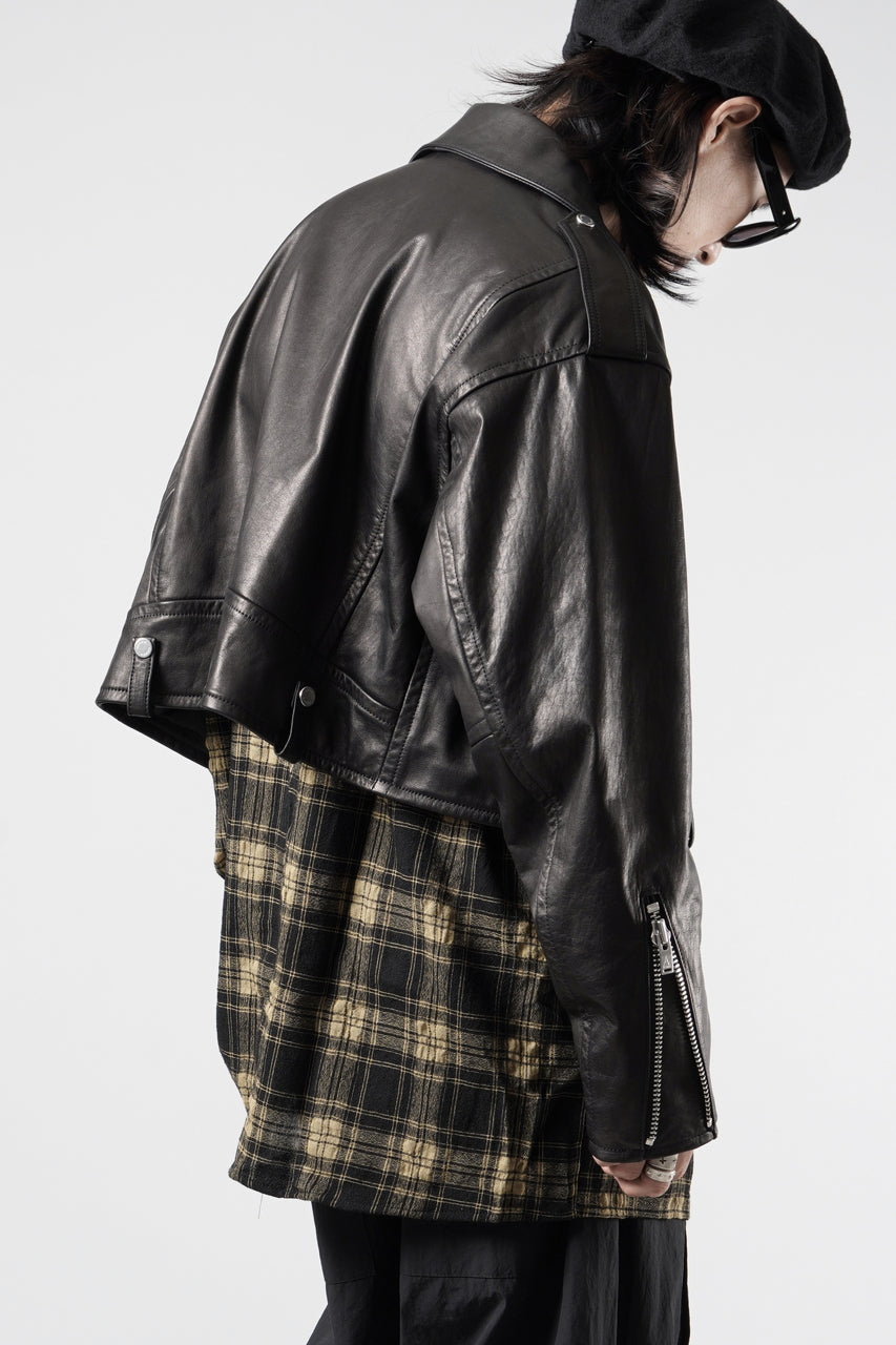 画像をギャラリービューアに読み込む, A LEATHER Short Motor Jacket / LUXE COWHIDE (BLACK)