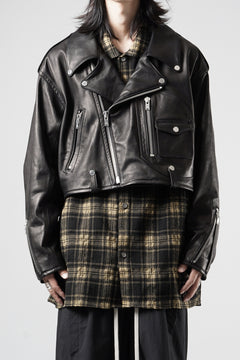 画像をギャラリービューアに読み込む, A LEATHER Short Motor Jacket / LUXE COWHIDE (BLACK)