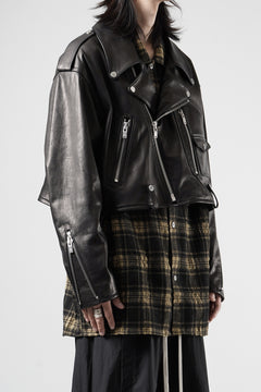 画像をギャラリービューアに読み込む, A LEATHER Short Motor Jacket / LUXE COWHIDE (BLACK)