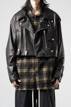 画像をギャラリービューアに読み込む, A LEATHER Short Motor Jacket / LUXE COWHIDE (BLACK)