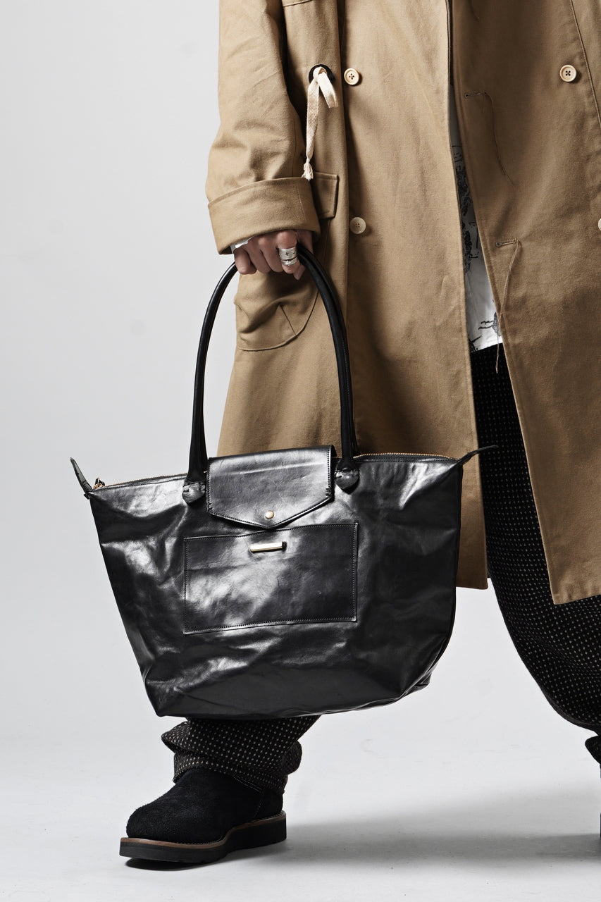 画像をギャラリービューアに読み込む, A TENTATIVE ATELIER exclusive V.De Sica TRAVEL TOTE BAG / VACHETTA HORSE LEATHER (BLACK)