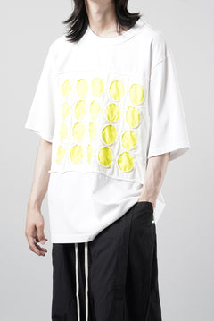 画像をギャラリービューアに読み込む, OBLADI CIRCLE CUT WHITE-YELLOW T-SHIRT (WHITE)