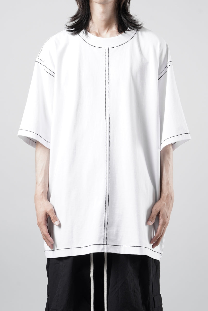 画像をギャラリービューアに読み込む, OBLADI BLACK STITCHES ON WHITE T-SHIRT (WHITE)