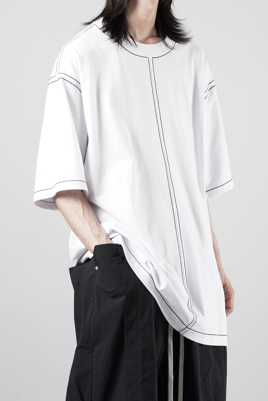 画像をギャラリービューアに読み込む, OBLADI BLACK STITCHES ON WHITE T-SHIRT (WHITE)