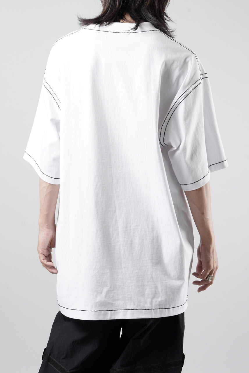 画像をギャラリービューアに読み込む, OBLADI BLACK STITCHES ON WHITE T-SHIRT (WHITE)