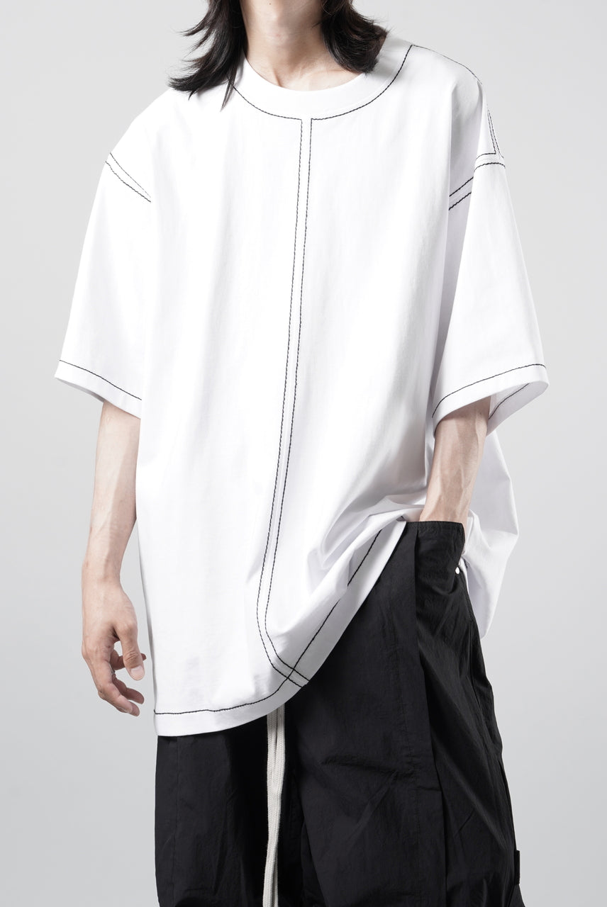 画像をギャラリービューアに読み込む, OBLADI BLACK STITCHES ON WHITE T-SHIRT (WHITE)