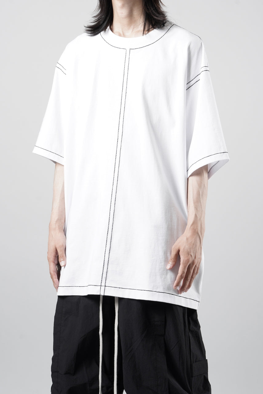 画像をギャラリービューアに読み込む, OBLADI BLACK STITCHES ON WHITE T-SHIRT (WHITE)