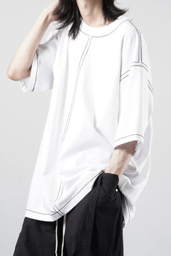 画像をギャラリービューアに読み込む, OBLADI BLACK STITCHES ON WHITE T-SHIRT (WHITE)