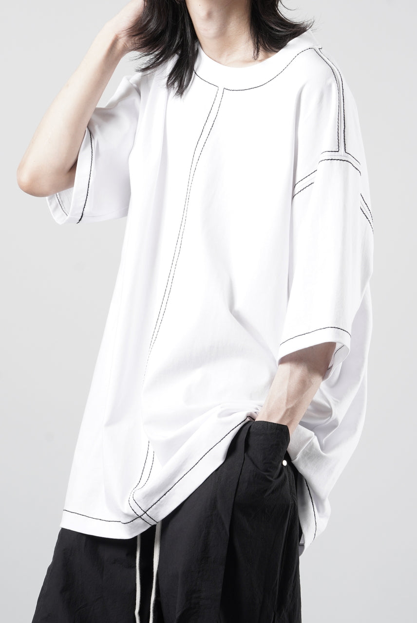 画像をギャラリービューアに読み込む, OBLADI BLACK STITCHES ON WHITE T-SHIRT (WHITE)