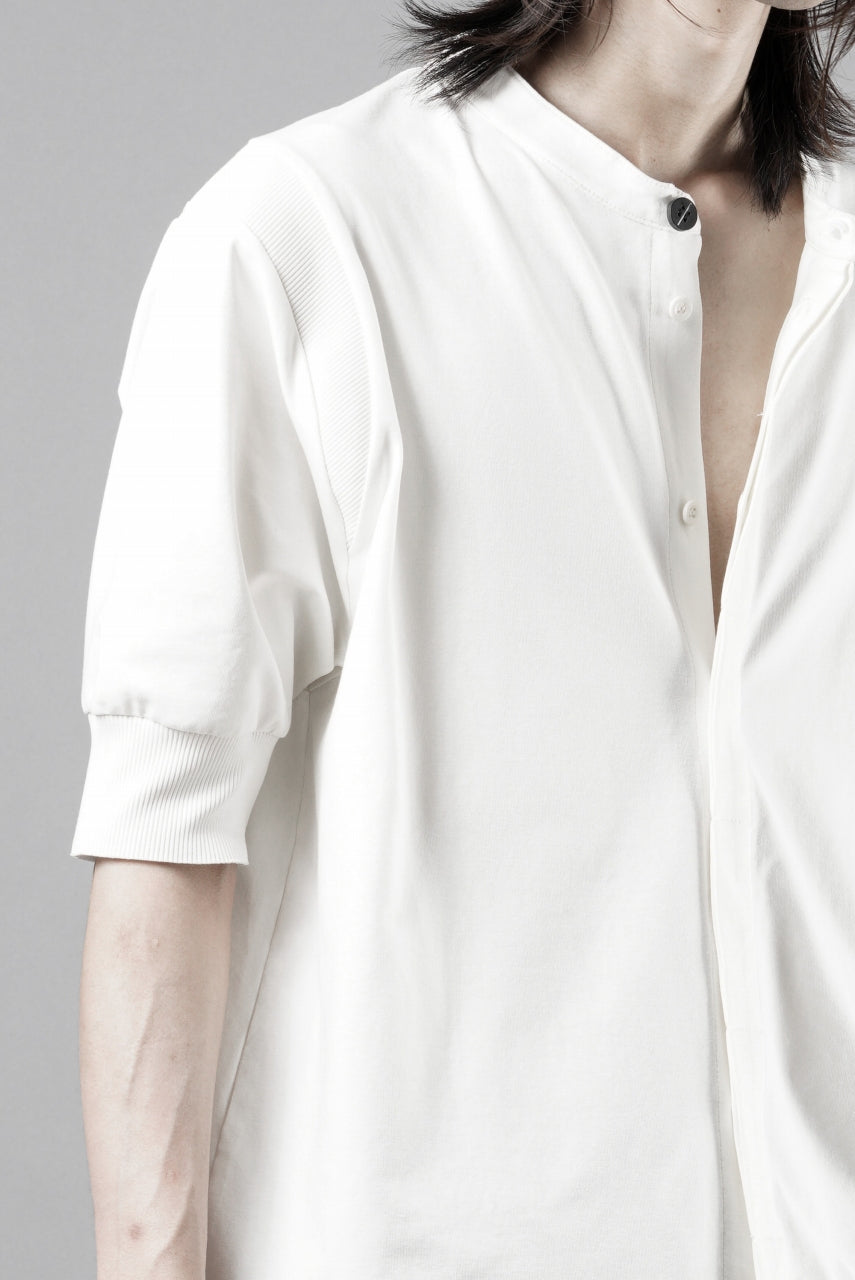 画像をギャラリービューアに読み込む, thom/krom STAND UP COLLAR T-SHIRT / STRETCH COTTON JERSEY (CREAM)