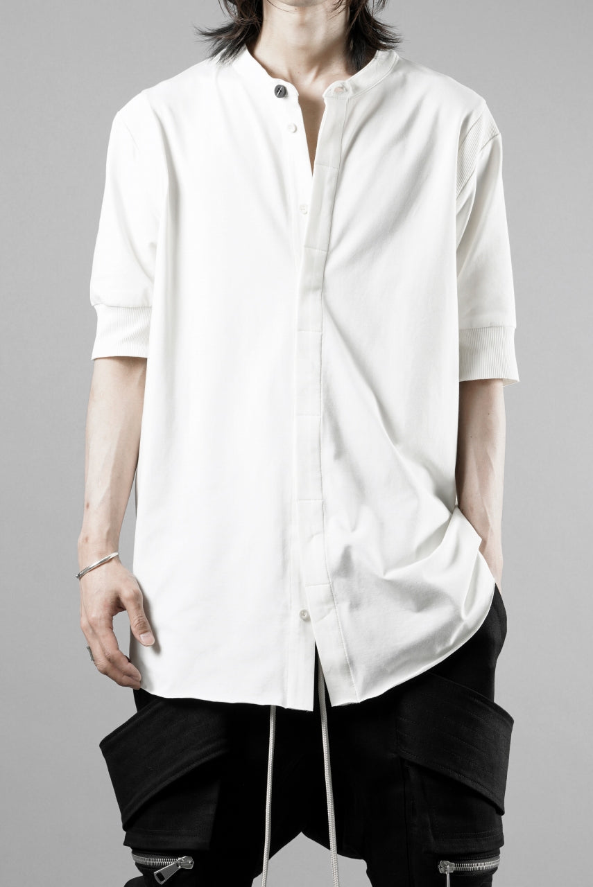 画像をギャラリービューアに読み込む, thom/krom STAND UP COLLAR T-SHIRT / STRETCH COTTON JERSEY (CREAM)