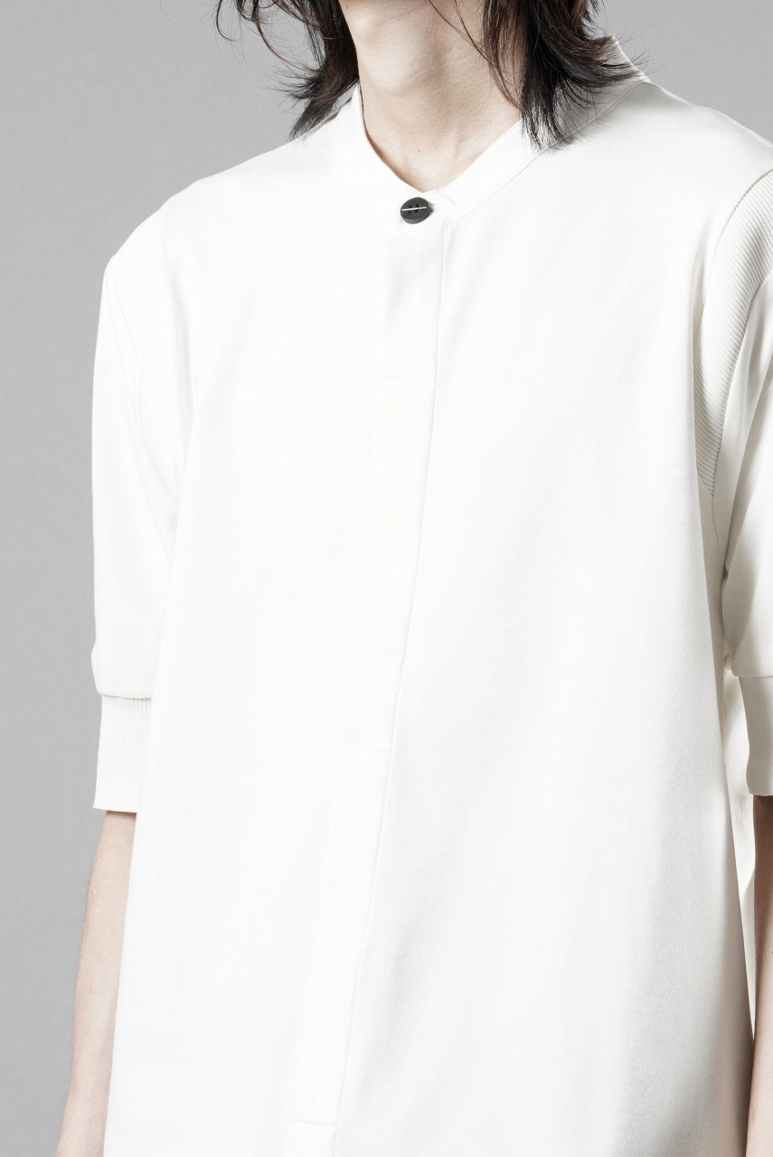 画像をギャラリービューアに読み込む, thom/krom STAND UP COLLAR T-SHIRT / STRETCH COTTON JERSEY (CREAM)