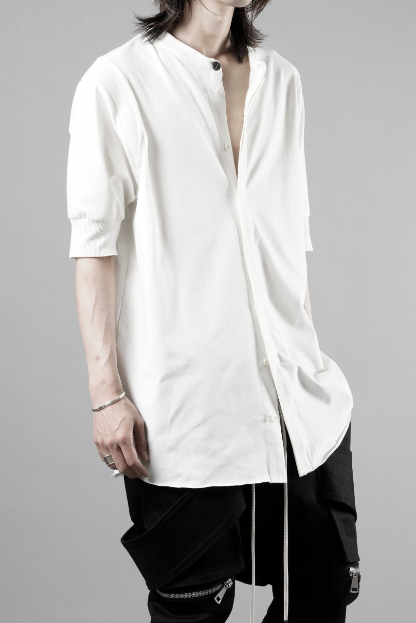 画像をギャラリービューアに読み込む, thom/krom STAND UP COLLAR T-SHIRT / STRETCH COTTON JERSEY (CREAM)