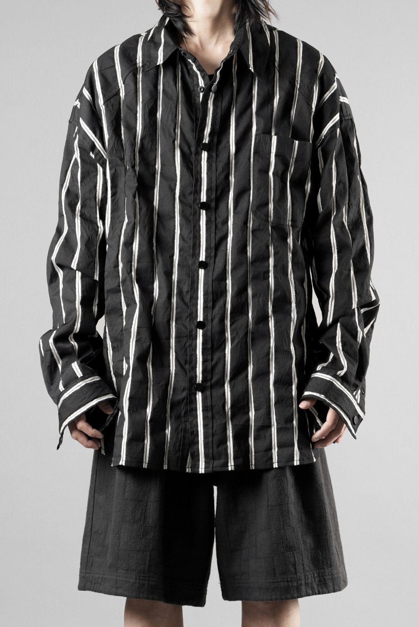画像をギャラリービューアに読み込む, Juun.J Damage Stripe Max Fit Shirt (BLACK)