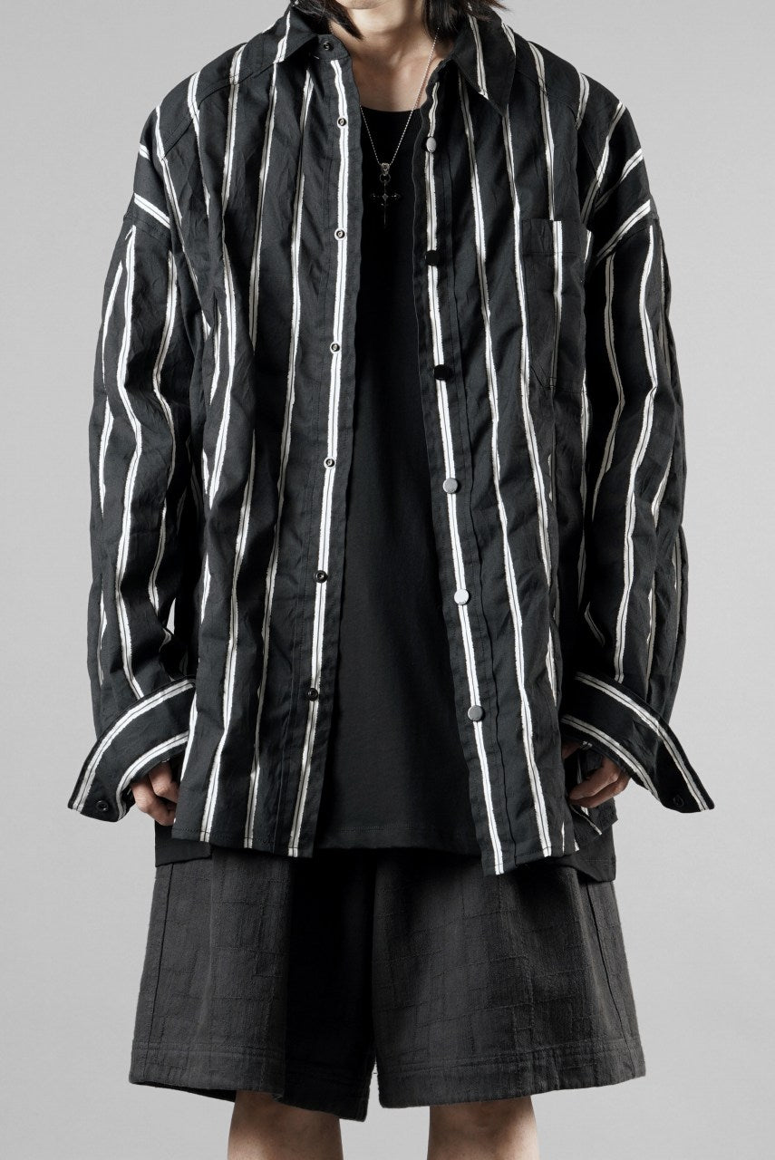 画像をギャラリービューアに読み込む, Juun.J Damage Stripe Max Fit Shirt (BLACK)