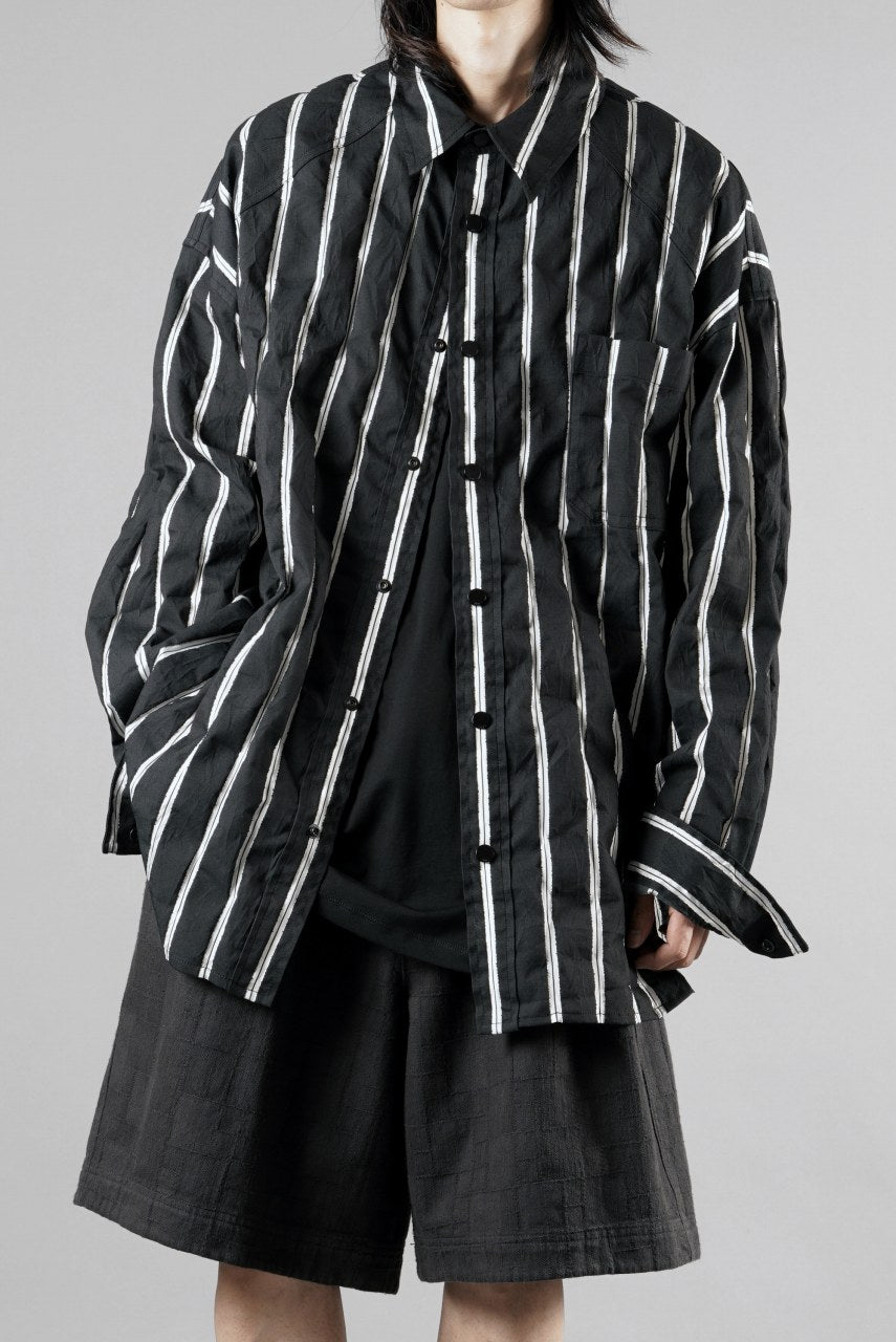 画像をギャラリービューアに読み込む, Juun.J Damage Stripe Max Fit Shirt (BLACK)