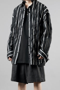 画像をギャラリービューアに読み込む, Juun.J Damage Stripe Max Fit Shirt (BLACK)