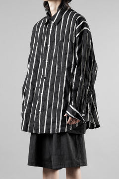 画像をギャラリービューアに読み込む, Juun.J Damage Stripe Max Fit Shirt (BLACK)