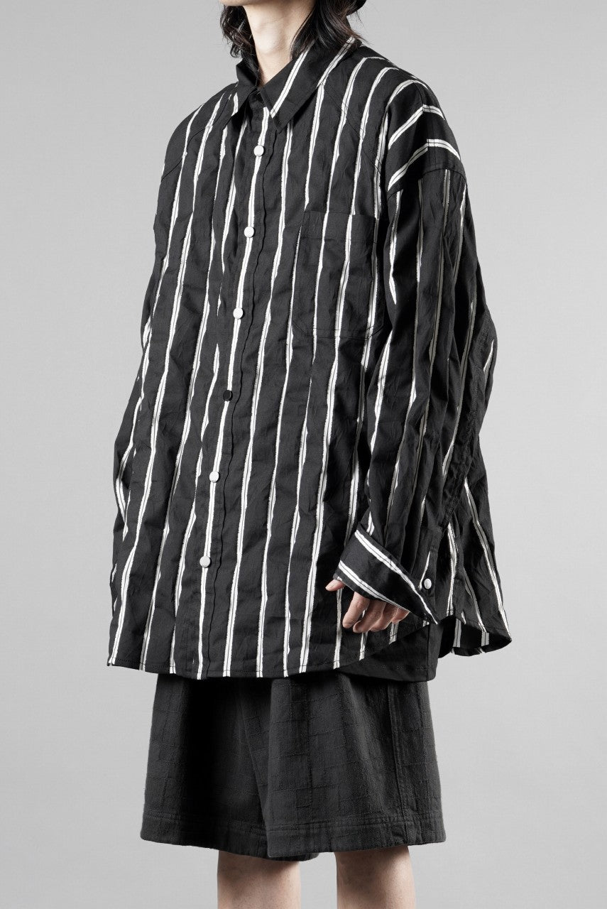 画像をギャラリービューアに読み込む, Juun.J Damage Stripe Max Fit Shirt (BLACK)