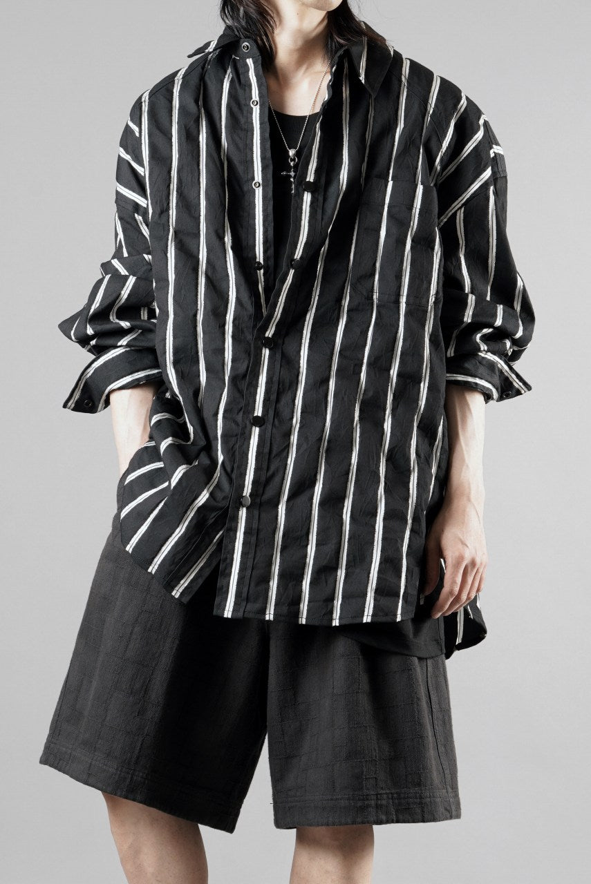 画像をギャラリービューアに読み込む, Juun.J Damage Stripe Max Fit Shirt (BLACK)