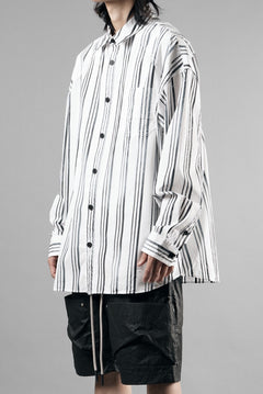 Load image into Gallery viewer, Juun.J Washed Black &amp; White Stripe Over Fit Shirt (WHITE)