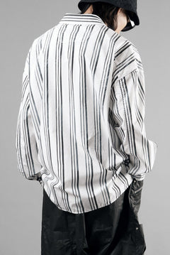 Load image into Gallery viewer, Juun.J Washed Black &amp; White Stripe Over Fit Shirt (WHITE)