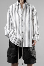 Load image into Gallery viewer, Juun.J Washed Black &amp; White Stripe Over Fit Shirt (WHITE)
